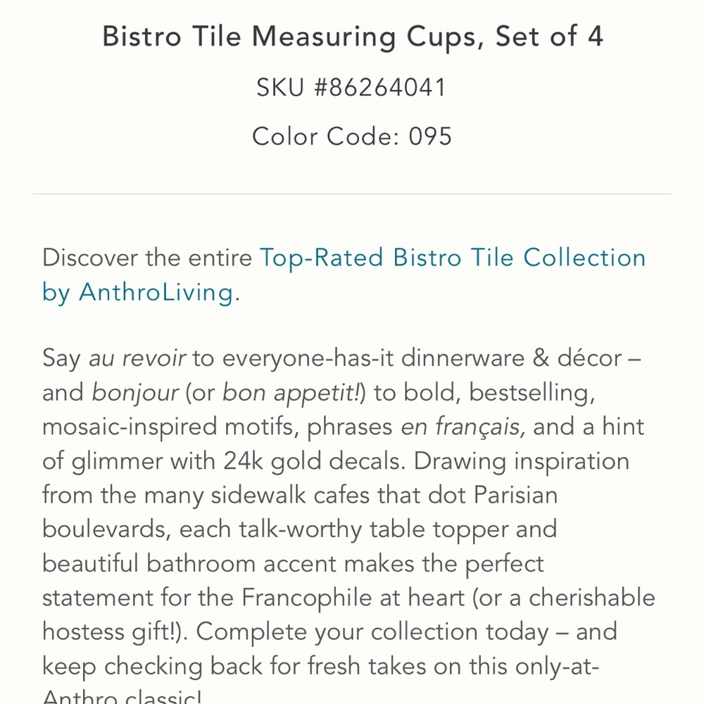 Bistro tile measuring cups - Picture 8 of 11